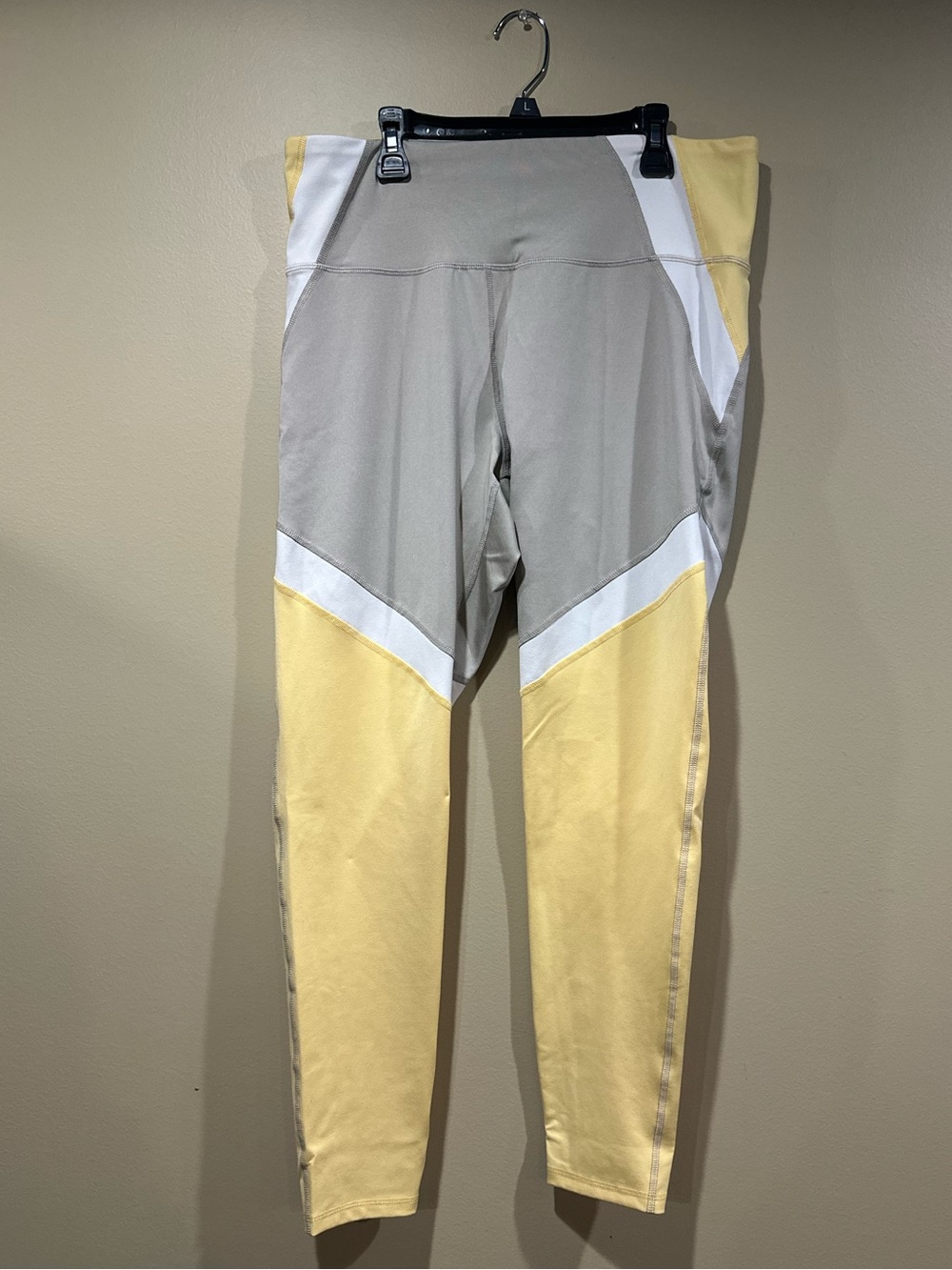 Old Navy Colorblock Leggings in Yellow, Gray & White